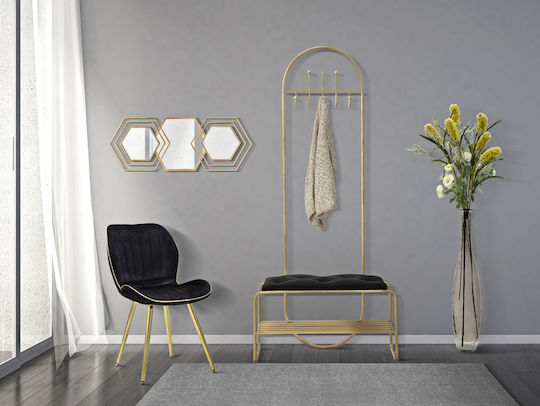 Mauro F Wall Mirror with Gold Metallic Frame 30x80cm 1pcs