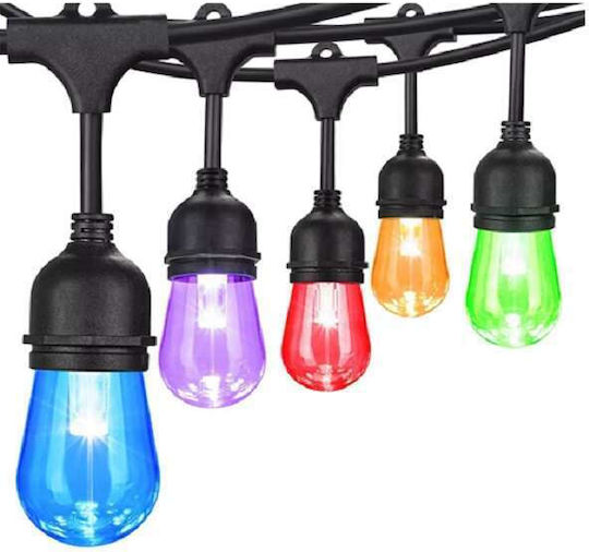 Σετ 10 Κρεμαστά Ηλιακά Φωτιστικά Γιρλάντα RGB με Φωτοκύτταρο και Τηλεχειριστήριο IP66