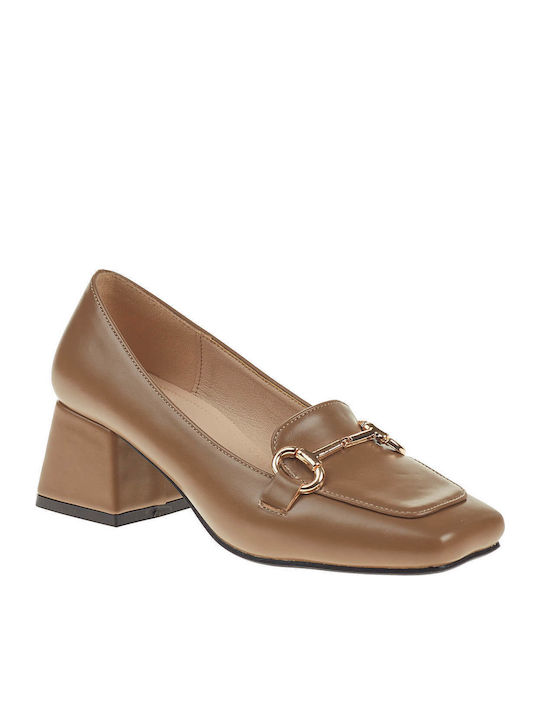 Pumps mit mittelhohem Absatz Tabac Braun