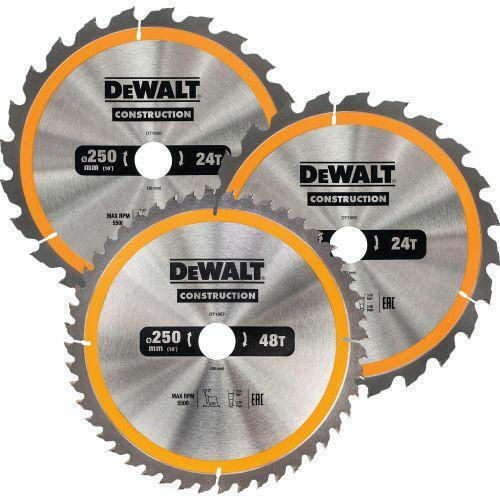 Dewalt Δίσκος Κοπής Ξύλου 250mm 3τμχ