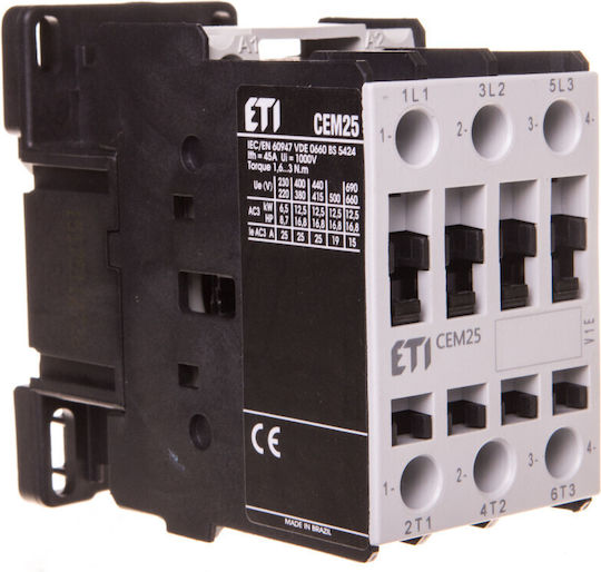 ETI Phase 3-Pole Power Relay 25A 230V