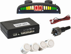 Osio Car Parking System with Screen / Buzzer and 4 Sensors 18mm in White Colour