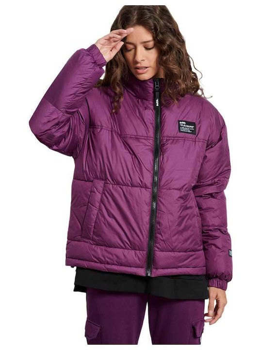 BodyTalk Women's Short Puffer Jacket for Winter Purple