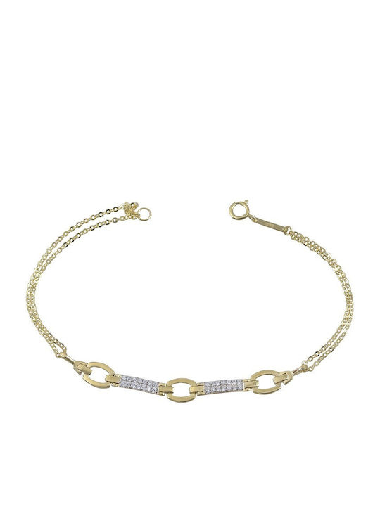 Bracelet Chain made of Gold 14K with Zircon