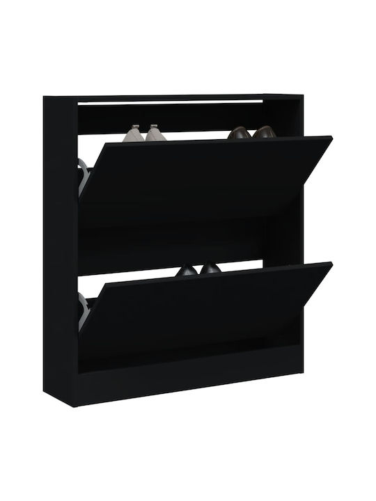 Wooden Shoe Organizer Black 80x21x87.5cm