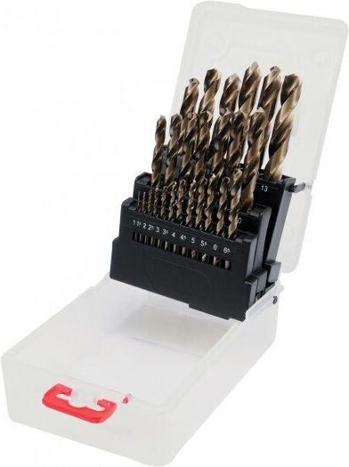 Yato Set of 25 Diamond Drills Cobaltium with Cylindrical Shank for Metal
