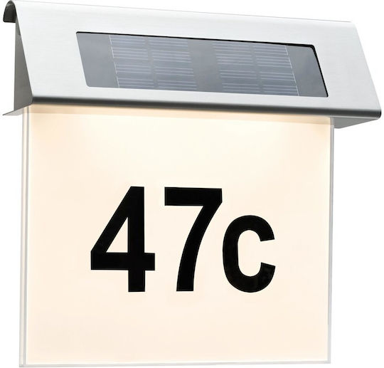 Paulmann Wall Mounted Solar Light House Number 2W with Warm White Light 3000K IP44