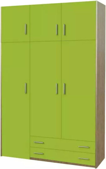 Тройна врата Гардероб с Платформа Oak-Vegetable 229x72x190см