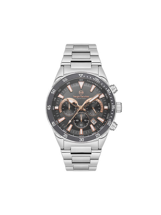 Sergio Tacchini Watch Battery with Silver Metal Bracelet
