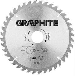 Graphite 55H604 Cutting Disc Wood with 40 Teeth 1pcs