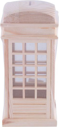 ForHome Κουμπαράς Ξύλινος Λευκός 10x10x21cm