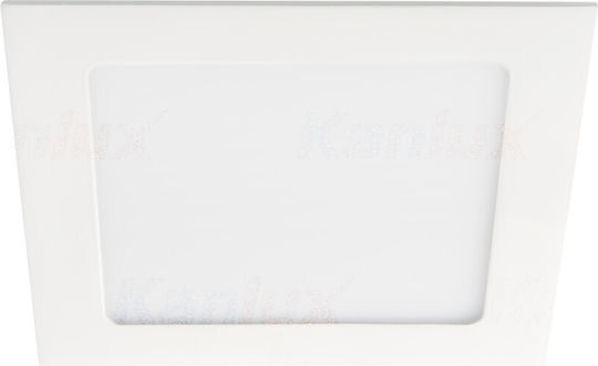 Kanlux Quadratisches Vertieftes LED-Panel 12W mit Warmweißem Licht 3000K