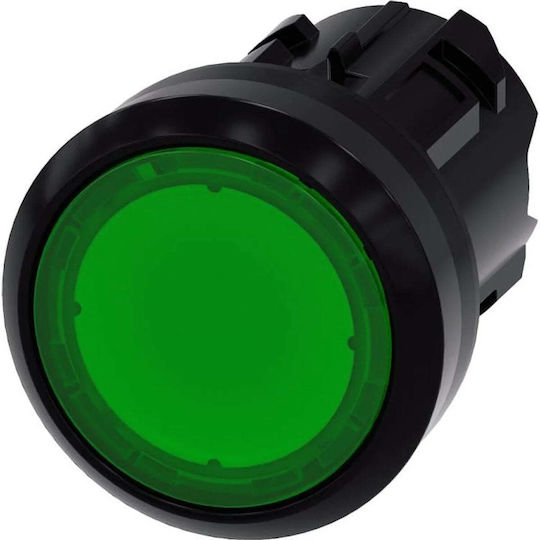 Siemens Complete Wall Push Button with Frame Green 3SU1001-0AB40-0AA0