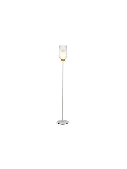 Διάφανο Stehlampe mit Fassung für Lampe E27 Weiß