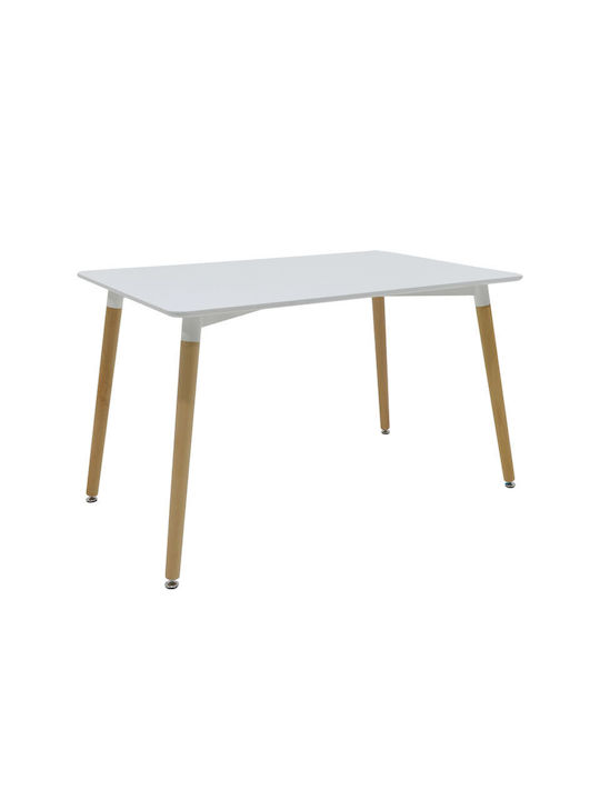 Natali Table Wooden White 120x80x76cm