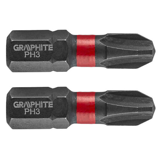 Graphite Impact Set 2 Screwdriver Bits Cross