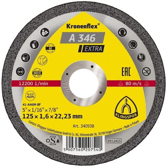 Klingspor Δίσκος Κοπής Μετάλλου 115mm