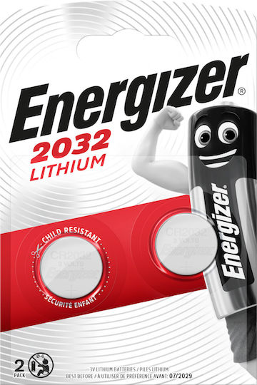 Energizer Μπαταρίες Λιθίου Ρολογιών CR2032 3V 2τμχ