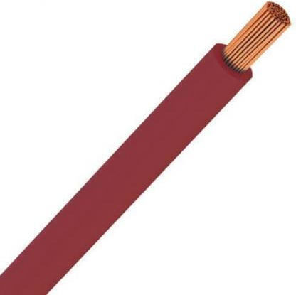 Eurolamp Netzkabel Typ NYAF mit Kabeleigenschaften 1x6mm² in Rote Farbe 1m Flexibel
