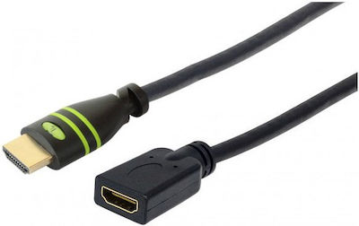 Techly Cablu HDMI de sex masculin - HDMI de sex feminin 0.2m Negru