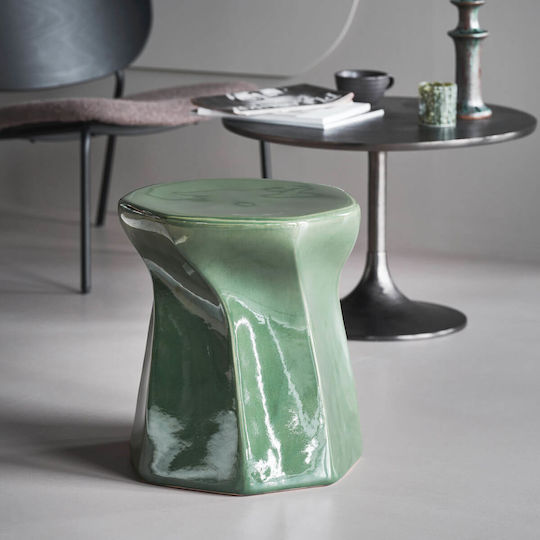 Stool For Living Room Ceramic Green