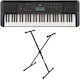 Yamaha Keyboard PSR-E283 with 61 Keys Standard Touch with Stand Black Standard Βundle II