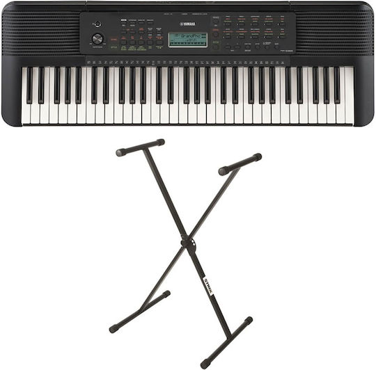 Yamaha Keyboard PSR-E283 with 61 Keys Standard Touch with Stand Black Standard Βundle II