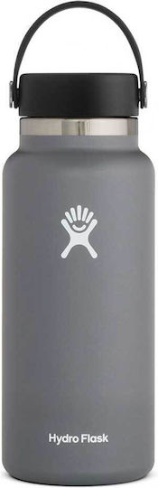 Hydro Flask Hydro Flask Wide Mouth Μπουκάλι Θερμός Ανοξείδωτο BPA Free 1lt Stone