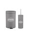 Sidirela Metallic Toilet Brush and Basket Set 7lt Gray