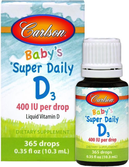 Carlson Labs Baby's Super Daily D3 Витамин за Здравето на костите 400иу 10мл