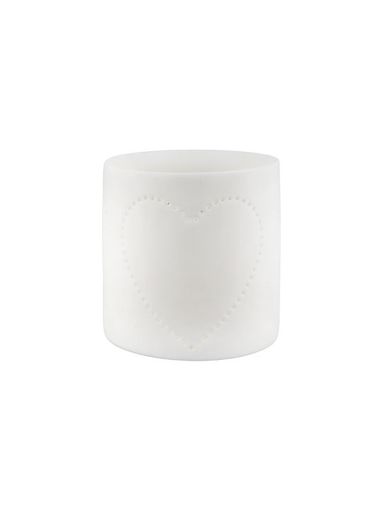 ArteLibre Tabletop Ceramic Lantern White