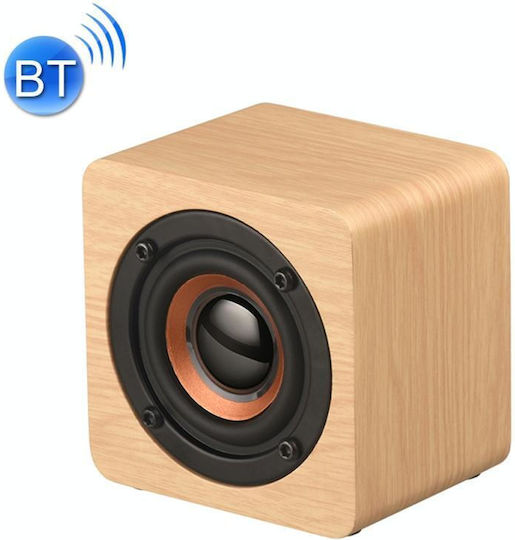 Q1 Wooden Mini Ηχείο Bluetooth 3W με Διάρκεια Μπαταρίας έως 2 ώρες Κίτρινο