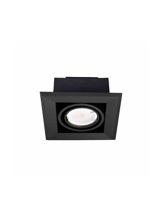 Eko Light Χωνευτό Σποτ με Ντουί GU10 Μαύρο 1τμχ