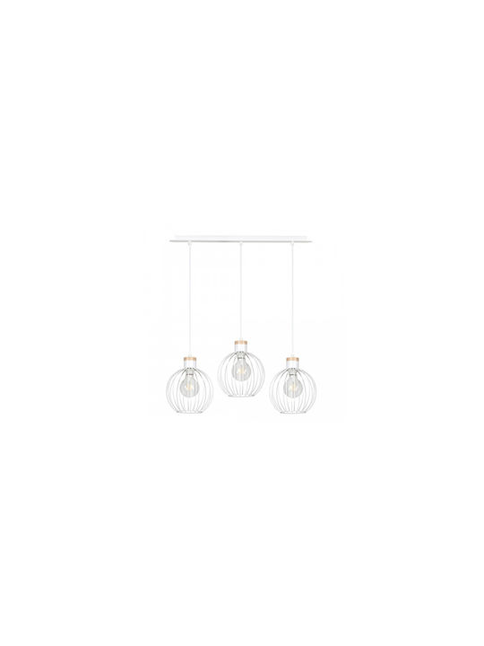 Emibig Pendant Light Three-Light Rail for Socket E27 White