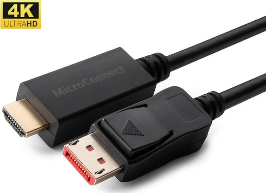 Microconnect Cable DisplayPort male - HDMI male 10m Μαύρο (MC-DP-HDMI-10004K)