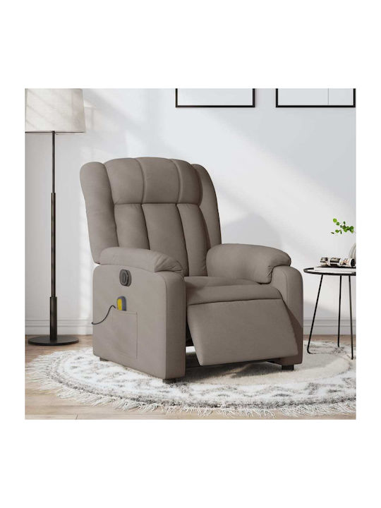 Πολυθρόνα Relax Massage με Υποπόδιο Taupe 78x92x98cm