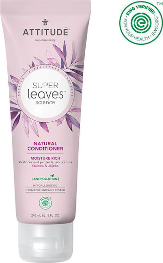 Attitude Super Leaves Conditioner Ενυδάτωσης για Ξηρά Μαλλιά with Quinoa and Jojoba 240ml
