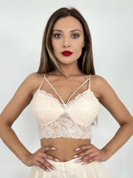 FAME Women's Bralette Bra Beige