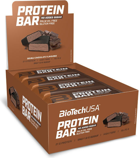 Biotech USA Protein Bar Μπάρες με 21gr Πρωτεΐνης & Γεύση Double Chocolate 16x70gr