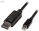 PremiumCord Кабел DisplayPort мъжки - mini DisplayPort мъжки 1м Черен (KPORT7-01)