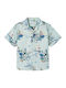 Kids Floral Shirt Short Sleeve Green