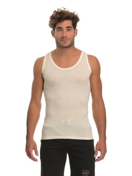 Dedes Men's Undershirt Sleeveless Ecru