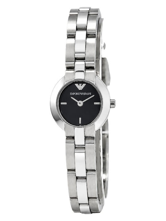 Emporio Armani Γυναικείο Ρολόι Μπαταρίας με Ασημί Μεταλλικό Μπρασελέ