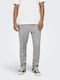Trousers Elastic in Tapered Line Light Grey Melange