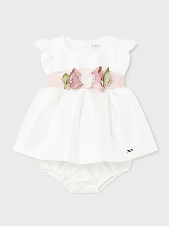 Girls Dress Short Sleeve Cream
