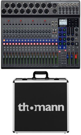 Zoom LiveTrak L‑20 Digitale Konsole 20 Kanäle mit Phantom Power & 16 XLR-Eingänge Gehäusebündel