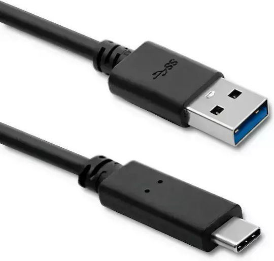 Qoltec USB 2.0 Cable USB-C male - USB-A Black 1.8m (50363)
