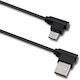 Qoltec Winkel (90°) USB 2.0 Kabel USB Typ-C männlich - USB-A Schwarz 1m 50495