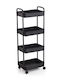 Chios Hellas Rack de bucătărie din Metal în culoarea Negru 4 Sloturi 41x28x103cm