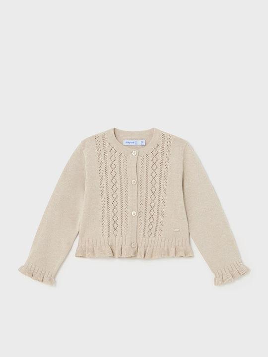 Mayoral Kids Cardigan Cotton Beige/Gold